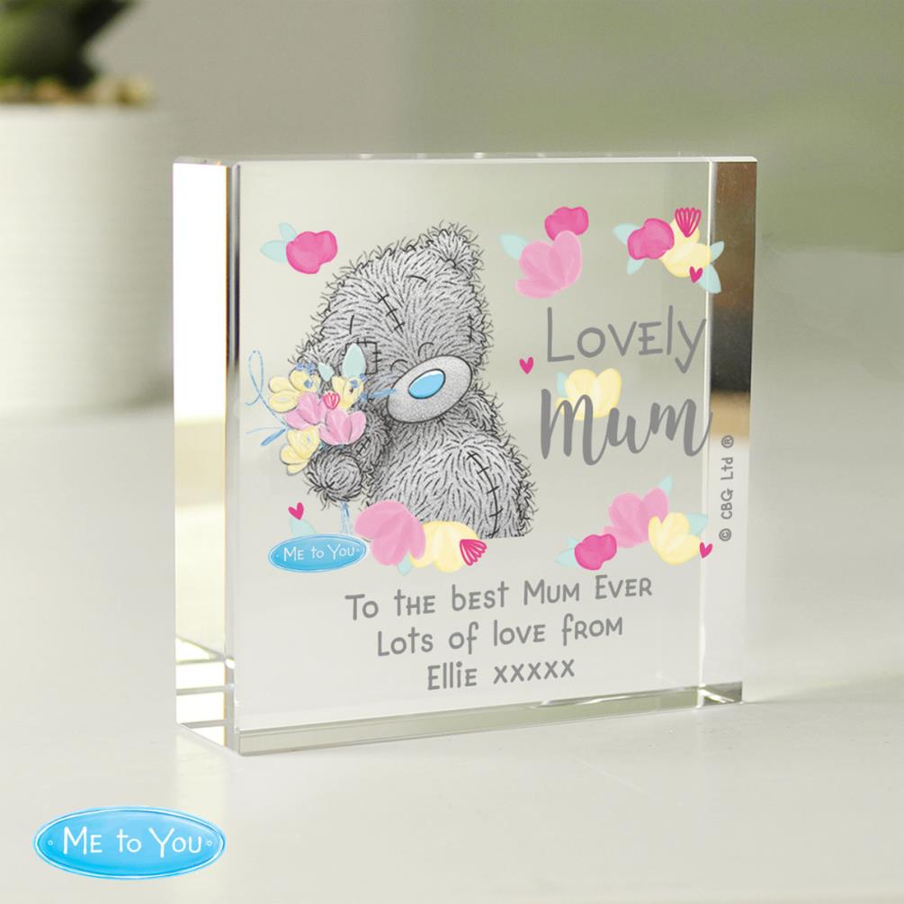 Personalised Me to You Lovely Mum Large Crystal Block Extra Image 1